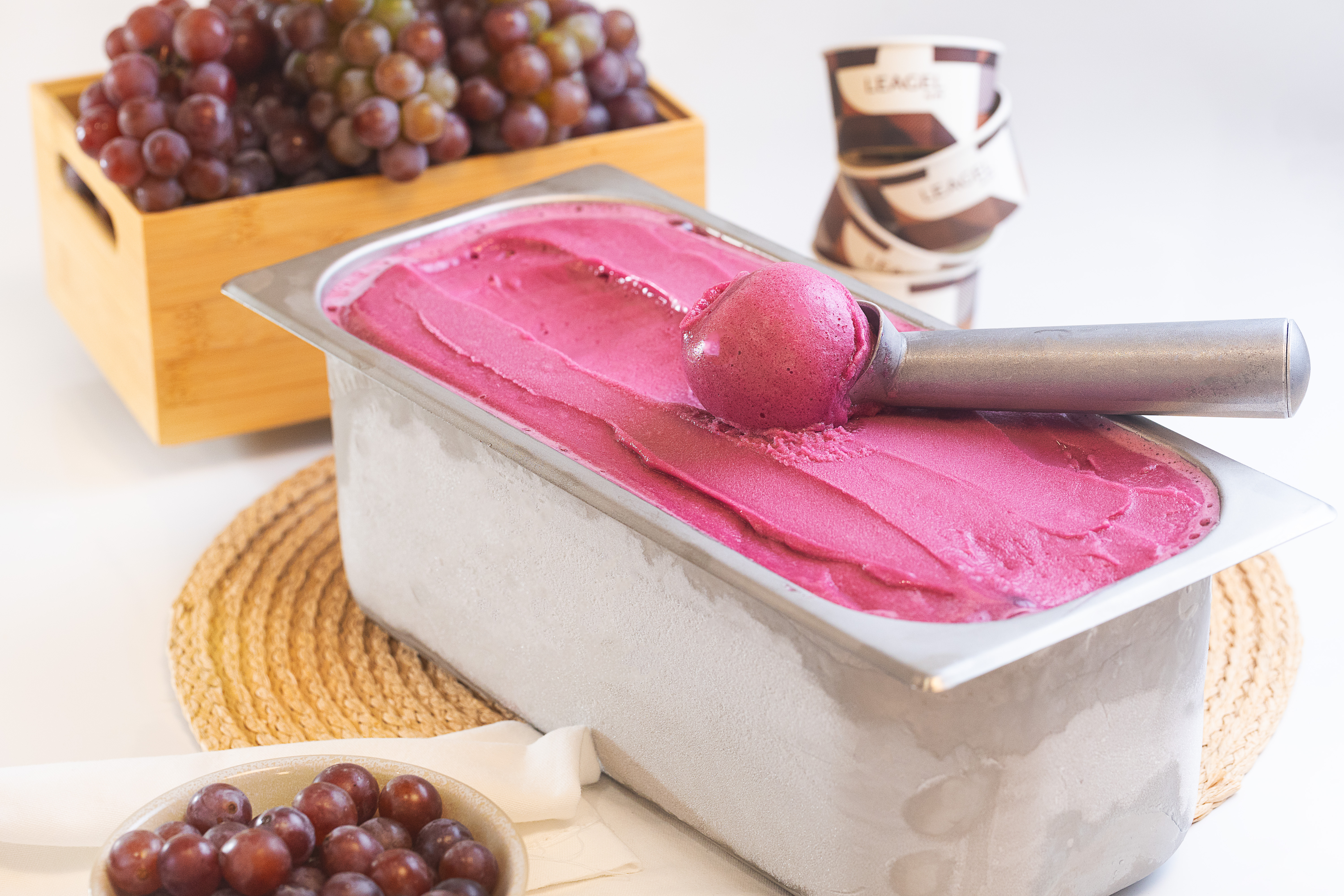 Cuba com sorbet de uva silvestre boleado