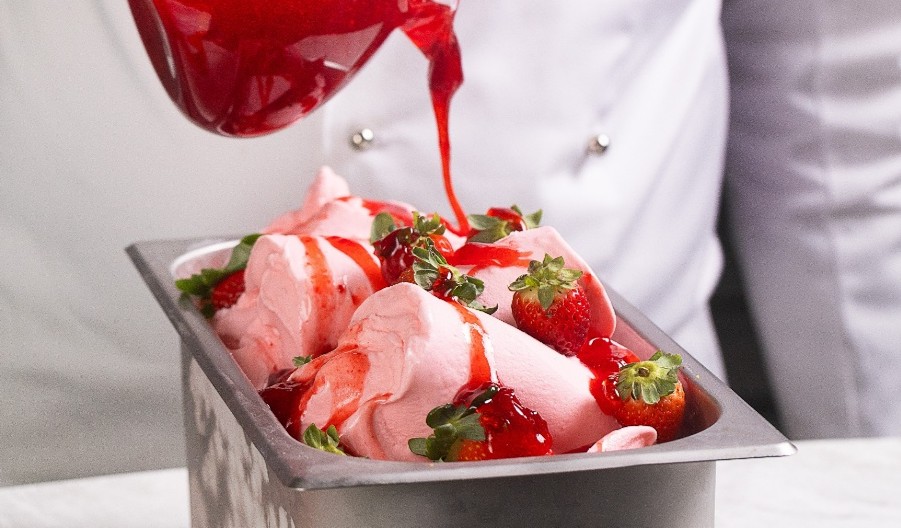 Gelato de morango sem açúcares adicionados